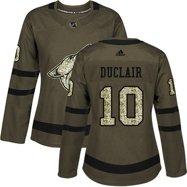 Personalized Women’s Arizona Coyotes #10 Anthony Duclair Green Salute to Service Stitched NHL Jersey