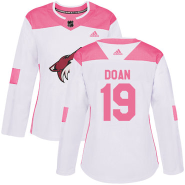 Personalized Women’s Arizona Coyotes #19 Shane Doan White Pink Authentic Fashion Stitched NHL Jersey