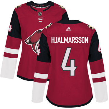 Personalized Women’s Arizona Coyotes #4 Niklas Hjalmarsson Maroon Home Authentic Stitched NHL Jersey