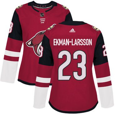 Personalized Women’s Arizona Coyotes #23 Oliver Ekman-Larsson Maroon Home Authentic Stitched NHL Jersey