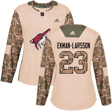 Personalized Women’s Arizona Coyotes #23 Oliver Ekman-Larsson Camo Authentic 2017 Veterans Day Stitched NHL Jersey