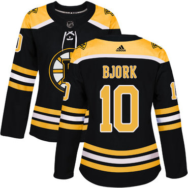 Personalized Women’s Boston Bruins #10 Anders Bjork Black Home Authentic Stitched NHL Jersey