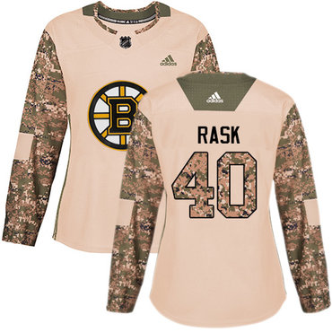 Personalized Women’s Boston Bruins #40 Tuukka Rask Camo Authentic 2017 Veterans Day Stitched NHL Jersey