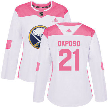 Personalized Women’s Buffalo Sabres #21 Kyle Okposo White Pink Authentic Fashion Stitched NHL Jersey