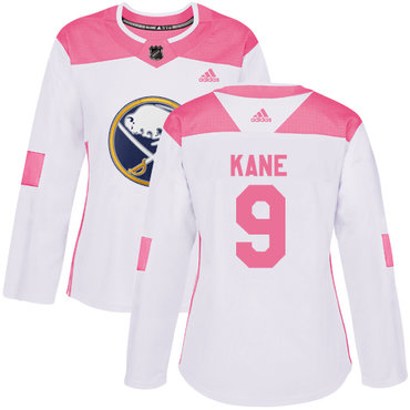 Personalized Women’s Buffalo Sabres #9 Evander Kane White Pink Authentic Fashion Stitched NHL Jersey