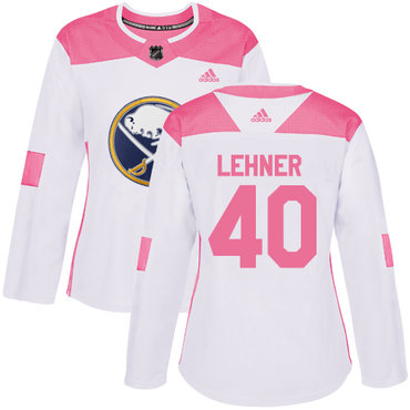 Personalized Women’s Buffalo Sabres #40 Robin Lehner White Pink Authentic Fashion Stitched NHL Jersey