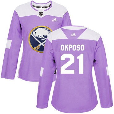 Personalized Women’s Buffalo Sabres #21 Kyle Okposo Purple Authentic Fights Cancer Stitched NHL Jersey