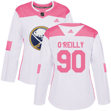 Personalized Women’s Buffalo Sabres #90 Ryan O’Reilly White Pink Authentic Fashion Stitched NHL Jersey