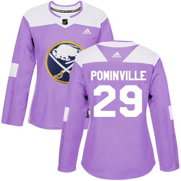 Personalized Women’s Buffalo Sabres #29 Jason Pominville Purple Authentic Fights Cancer Stitched NHL Jersey