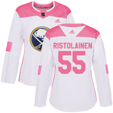 Personalized Women’s Buffalo Sabres #55 Rasmus Ristolainen White Pink Authentic Fashion Stitched NHL Jersey