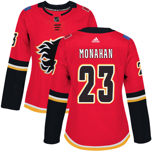Personalized Women’s Calgary Flames #23 Sean Monahan Red Home Authentic Stitched NHL Jersey