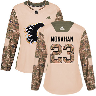 Personalized Women’s Calgary Flames #23 Sean Monahan Camo Authentic 2017 Veterans Day Stitched NHL Jersey