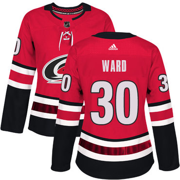 Personalized Women’s Carolina Hurricanes #30 Cam Ward Red Home Authentic Stitched NHL Jersey