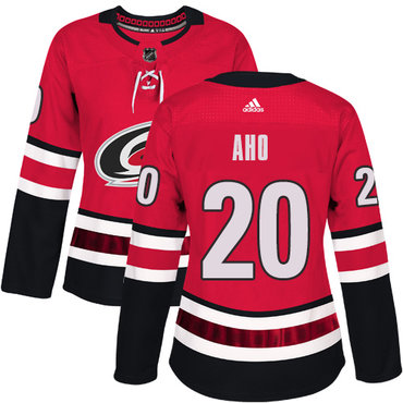 Personalized Women’s Carolina Hurricanes #20 Sebastian Aho Red Home Authentic Stitched NHL Jersey
