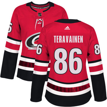Personalized Women’s Carolina Hurricanes #86 Teuvo Teravainen Red Home Authentic Stitched NHL Jersey