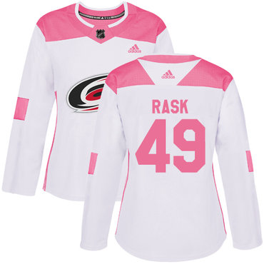 Personalized Women’s Carolina Hurricanes #49 Victor Rask White Pink Authentic Fashion Stitched NHL Jersey