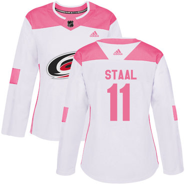 Personalized Women’s Carolina Hurricanes #11 Jordan Staal White Pink Authentic Fashion Stitched NHL Jersey