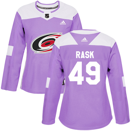 Personalized Women’s Carolina Hurricanes #49 Victor Rask Purple Authentic Fights Cancer Stitched NHL Jersey