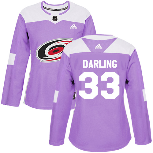 Personalized Women’s Carolina Hurricanes #33 Scott Darling Purple Authentic Fights Cancer Stitched NHL Jersey