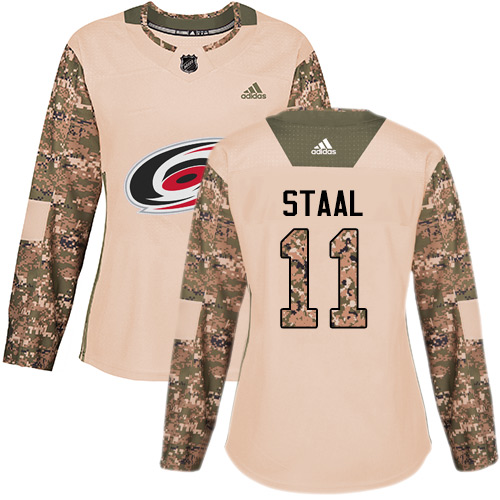 Personalized Women’s Carolina Hurricanes #11 Jordan Staal Camo Authentic 2017 Veterans Day Stitched NHL Jersey
