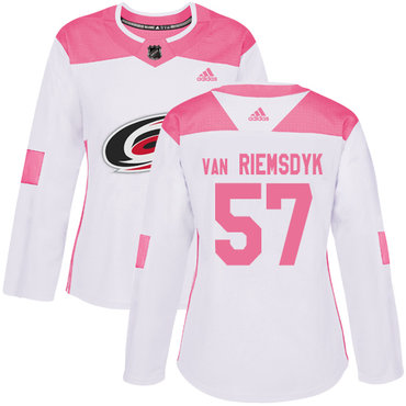 Personalized Women’s Carolina Hurricanes #57 Trevor Van Riemsdyk White Pink Authentic Fashion Stitched NHL Jersey