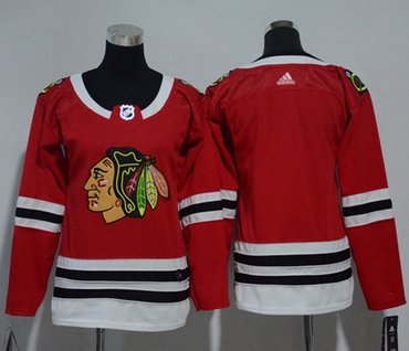 Personalized Women’s Chicago Blackhawks Blank Red Home Authentic Stitched NHL Jersey