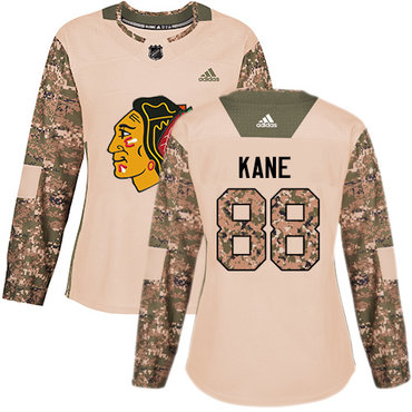 Personalized Women’s Chicago Blackhawks #88 Patrick Kane Camo Authentic 2017 Veterans Day Stitched NHL Jersey