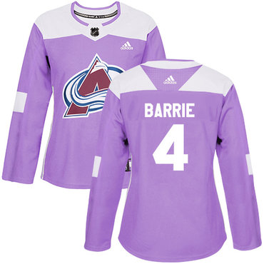 Personalized Colorado Avalanche #4 Tyson Barrie Purple Authentic Fights Cancer Women’s Stitched NHL Jersey