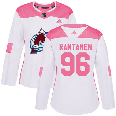 Personalized Colorado Avalanche #96 Mikko Rantanen White Pink Authentic Fashion Women’s Stitched NHL Jersey