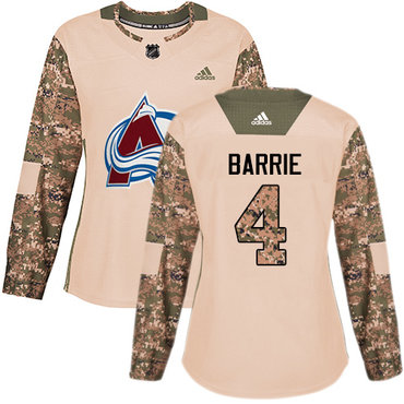 Personalized Colorado Avalanche #4 Tyson Barrie Camo Authentic 2017 Veterans Day Women’s Stitched NHL Jersey