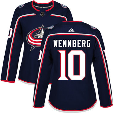 Personalized Women’s Columbus Blue Jackets #10 Alexander Wennberg Navy Blue Home Authentic Stitched NHL Jersey