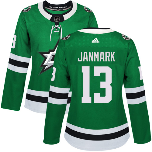 Personalized Women’s Dallas Stars #13 Mattias Janmark Green Home Authentic Stitched NHL Jersey