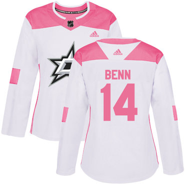 Personalized Women’s Dallas Stars #14 Jamie Benn White Pink Authentic Fashion Stitched NHL Jersey