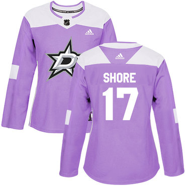 Personalized Women’s Dallas Stars #17 Devin Shore Purple Authentic Fights Cancer Stitched NHL Jersey