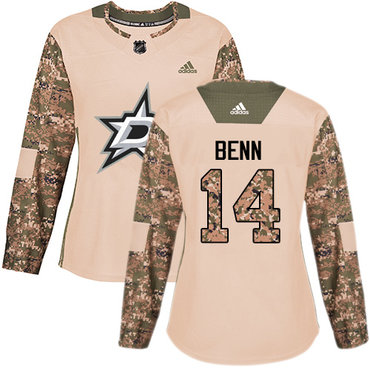 Personalized Women’s Dallas Stars #14 Jamie Benn Camo Authentic 2017 Veterans Day Stitched NHL Jersey