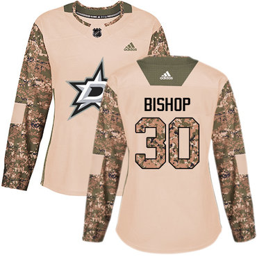 Personalized Women’s Dallas Stars #30 Ben Bishop Camo Authentic 2017 Veterans Day Stitched NHL Jersey