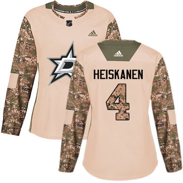 Personalized Women’s Dallas Stars #4 Miro Heiskanen Camo Authentic 2017 Veterans Day Stitched NHL Jersey