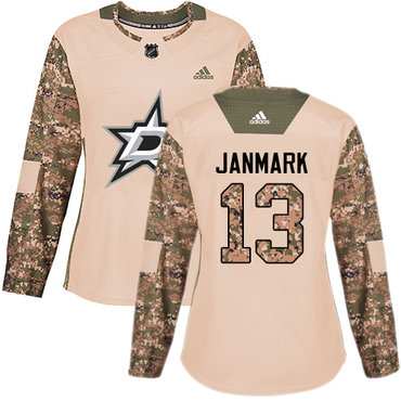Personalized Women’s Dallas Stars #13 Mattias Janmark Camo Authentic 2017 Veterans Day Stitched NHL Jersey