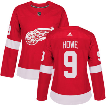 Personalized Women’s Detroit Red Wings #9 Gordie Howe Red Home Authentic Stitched NHL Jersey