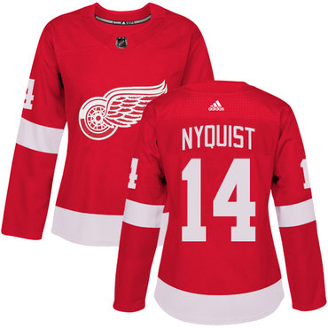 Personalized Women’s Detroit Red Wings #14 Gustav Nyquist Red Home Authentic Stitched NHL Jersey