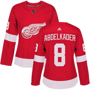Personalized Women’s Detroit Red Wings #8 Justin Abdelkader Red Home Authentic Stitched NHL Jersey