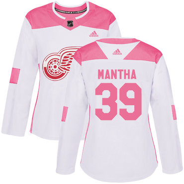 Personalized Women’s Detroit Red Wings #39 Anthony Mantha White Pink Authentic Fashion Stitched NHL Jersey