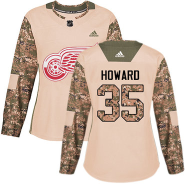 Personalized Women’s Detroit Red Wings #35 Jimmy Howard Camo Authentic 2017 Veterans Day Stitched NHL Jersey