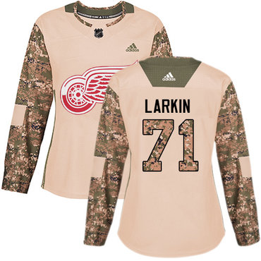 Personalized Women’s Detroit Red Wings #71 Dylan Larkin Camo Authentic 2017 Veterans Day Stitched NHL Jersey