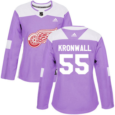 Personalized Women’s Detroit Red Wings #55 Niklas Kronwall Purple Authentic Fights Cancer Stitched NHL Jersey