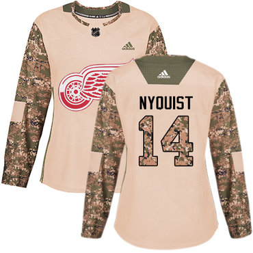 Personalized Women’s Detroit Red Wings #14 Gustav Nyquist Camo Authentic 2017 Veterans Day Stitched NHL Jersey
