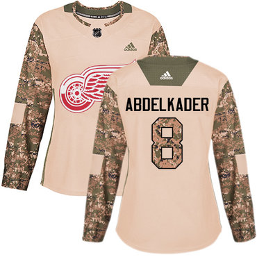 Personalized Women’s Detroit Red Wings #8 Justin Abdelkader Camo Authentic 2017 Veterans Day Stitched NHL Jersey