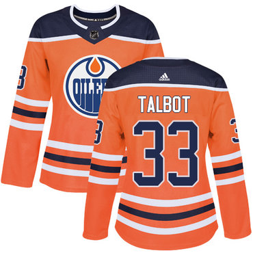 Personalized Women’s Edmonton Oilers #33 Cam Talbot Orange Home Authentic Stitched NHL Jersey