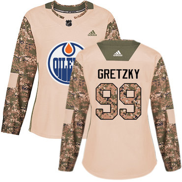Personalized Women’s Edmonton Oilers #99 Wayne Gretzky Camo Authentic 2017 Veterans Day Stitched NHL Jersey