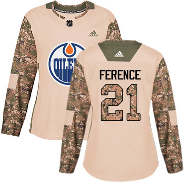 Personalized Women’s Edmonton Oilers #21 Andrew Ference Camo Authentic 2017 Veterans Day Stitched NHL Jersey